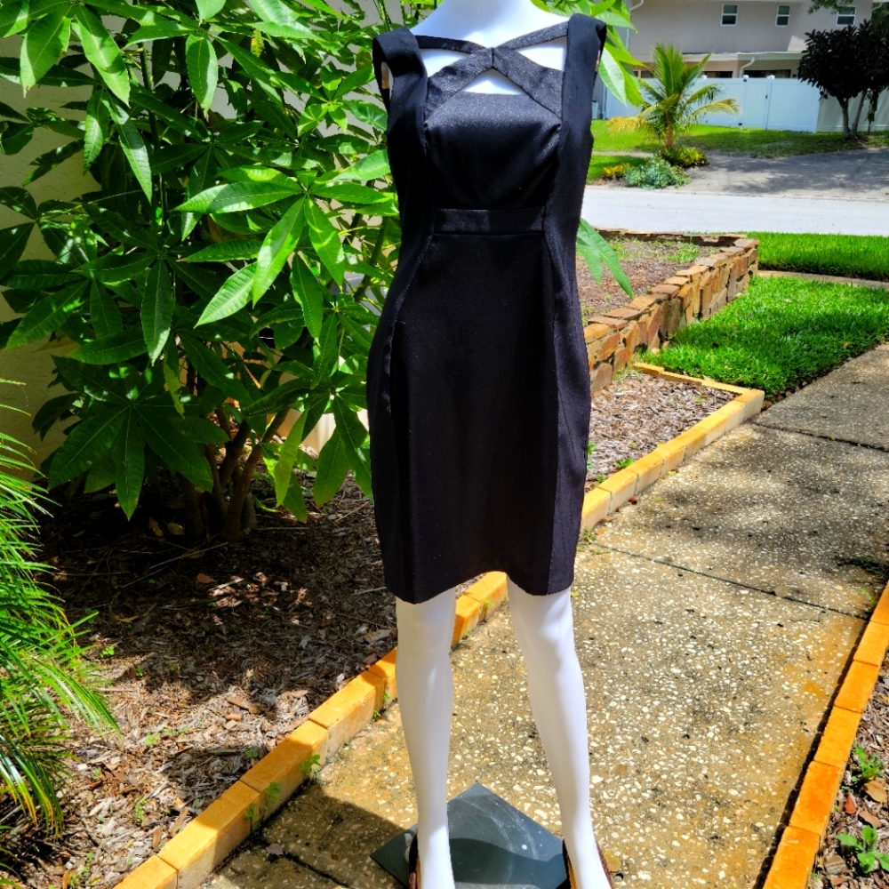 Connected Apparel Dress Black Size 4p